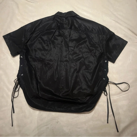 Rag & Bone Black  Lace Up Side Mason Shirt. Size S Retail $325 - Picture 8 of 10